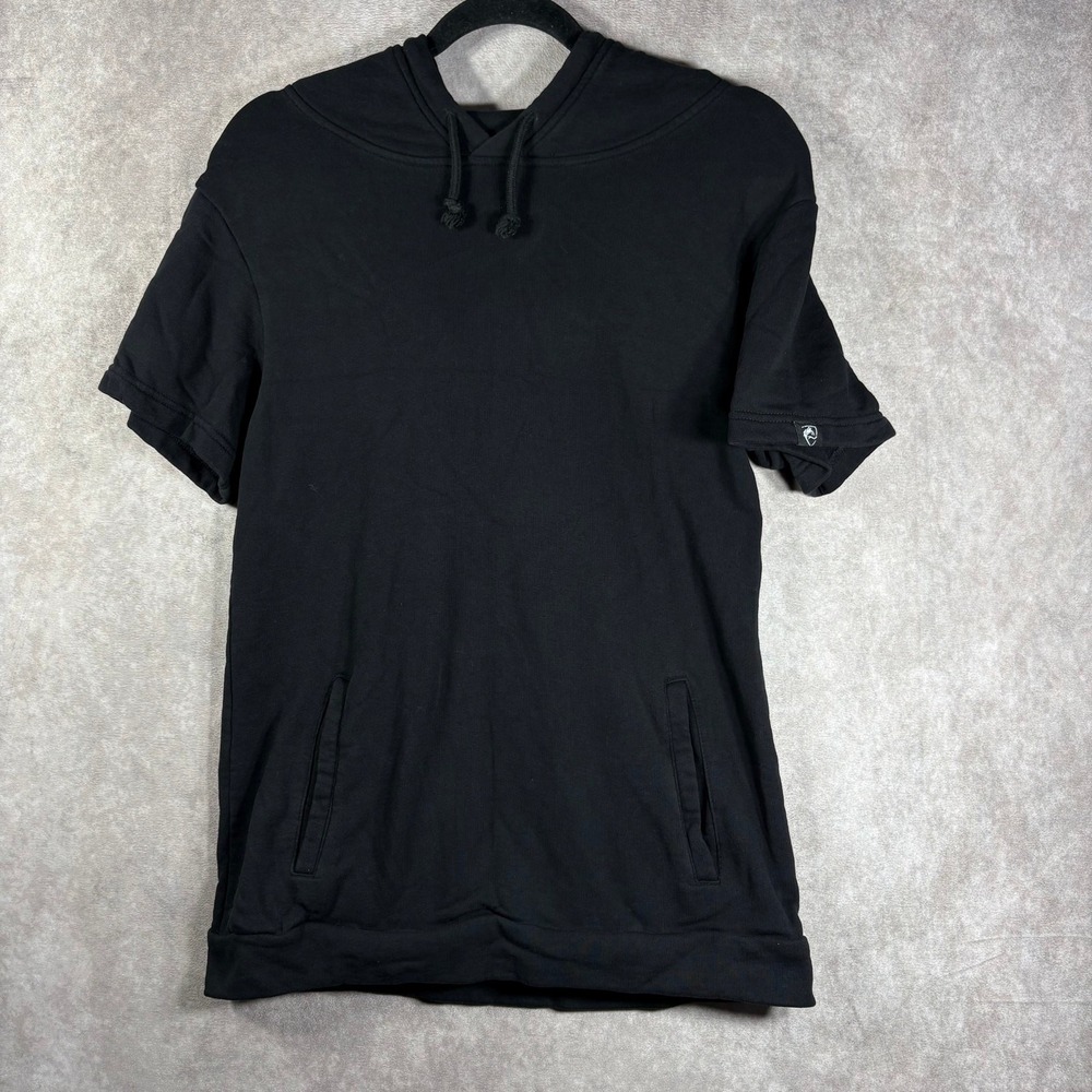 Alphalete Hoodie Sweatshirt Mens Medium Black Short Sleeve Athleisure Outdoor